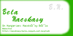 bela macskasy business card